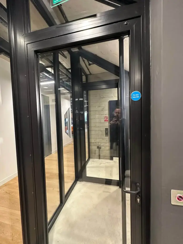 Minimalist fire door design for office interior
